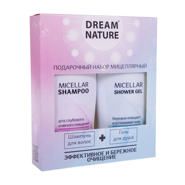 Набор подарочный Dream Nature мицеллярный шампунь и гель для душа
