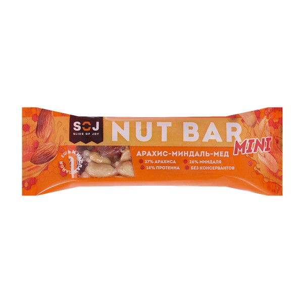 Батончик Nut bar mini миндаль-арахис-мед 30г