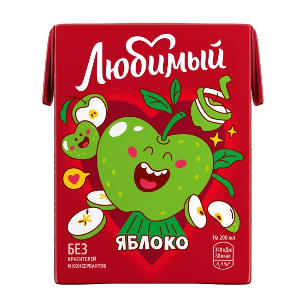 Напиток Любимый яблоко 0,2л