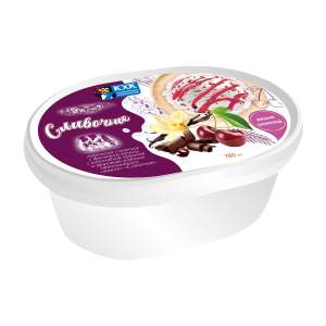Мороженое Сливочное ванильное с начинкой вишня и шоколадной крошкой 400г БЗМЖ