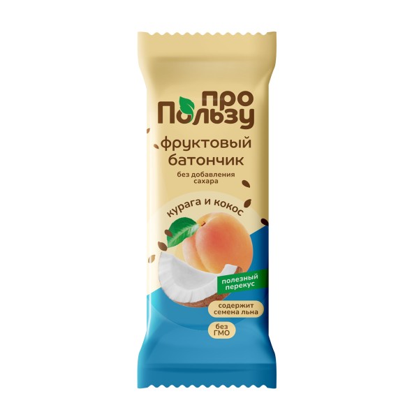 Батончик фруктовый ПроПользу 33г курага-кокос