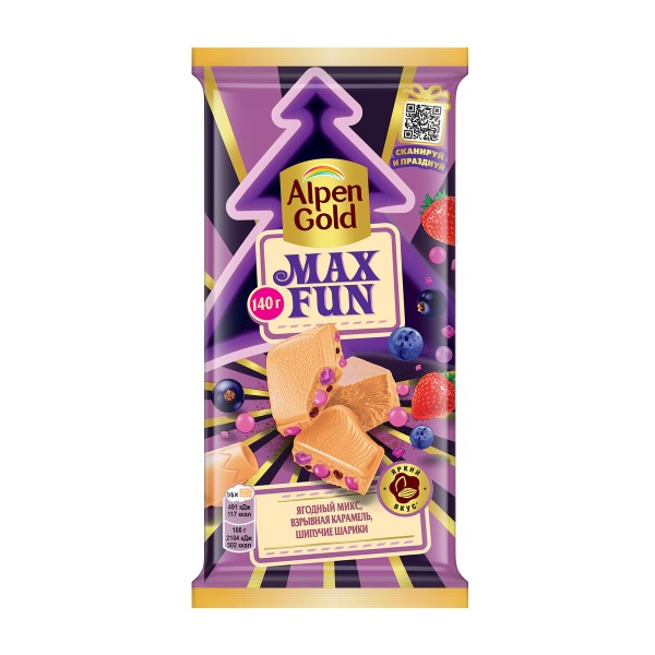 Шоколад белый Alpen Gold Max Fun Ягодный микс 140г