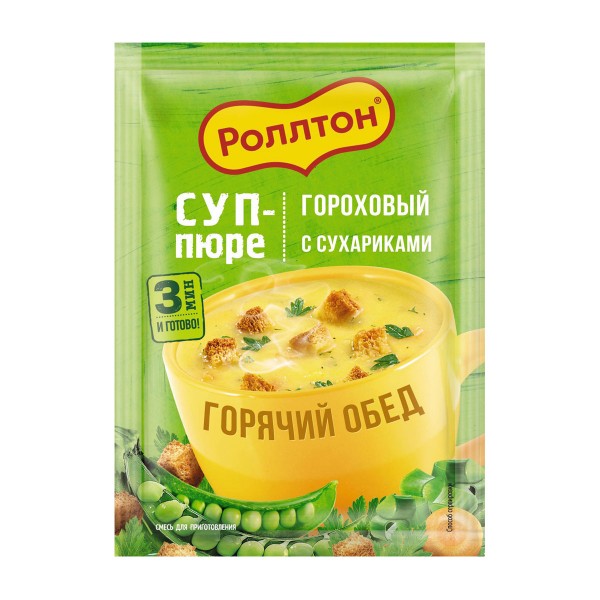 Крем-суп быстрого приготовления Гороховый с сухариками Роллтон 21г