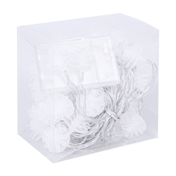 Гирлянда Шарики белый на батарейках 40 led 6м