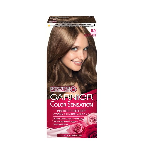 Краска для волос Garnier Color Sensation Роскошный Цвет 6.0 роскошный темно-русый