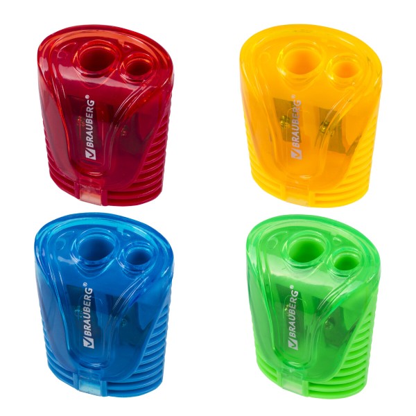 Точилка Diamond Dual 2 отверстия с контейнером Brauberg