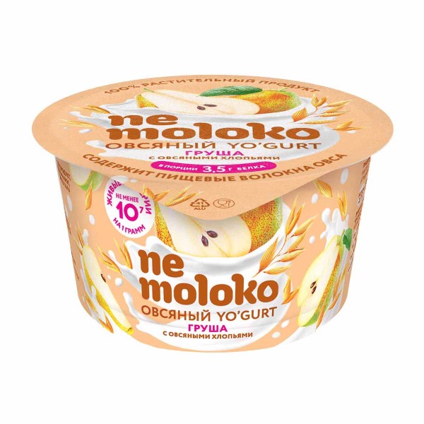 Продукт овсяный Yo‘gurt Nemoloko 130г с грушей и овсяными хлопьями