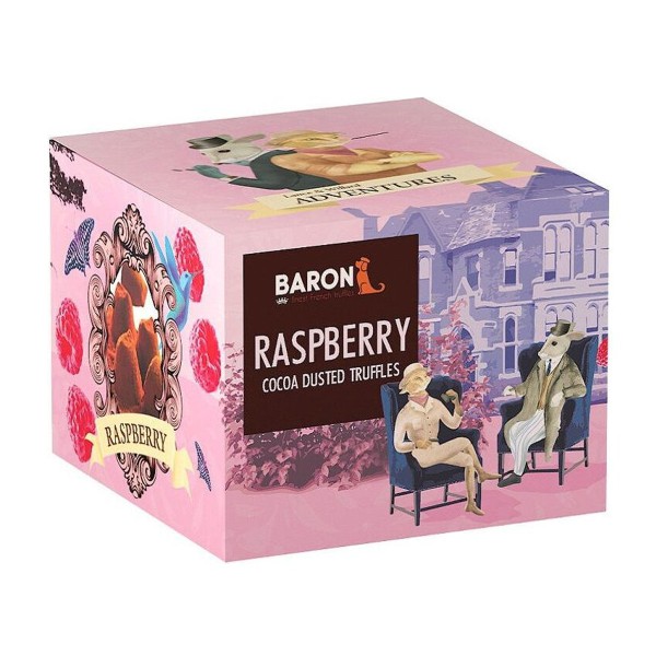 Шоколадные конфеты Трюфели со кусочками малины Baron 100г