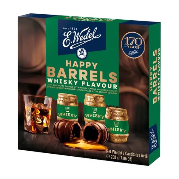 Шоколадные конфеты Wedel Happy Barrels Whisky 200г