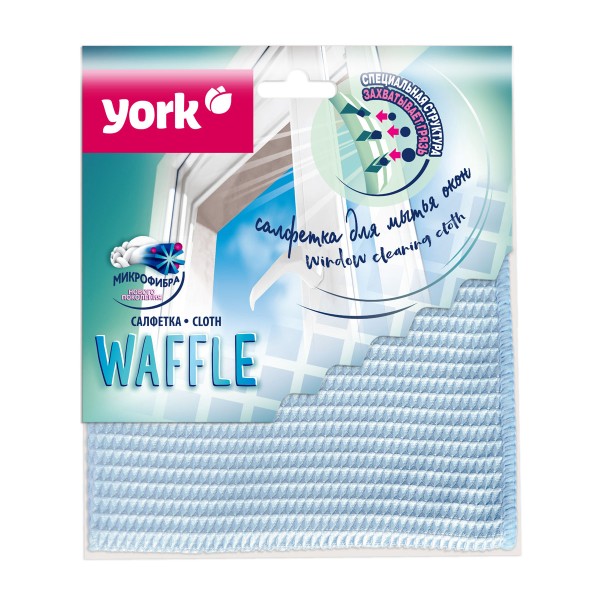 Салфетка для окон вафельная из микрофибры York