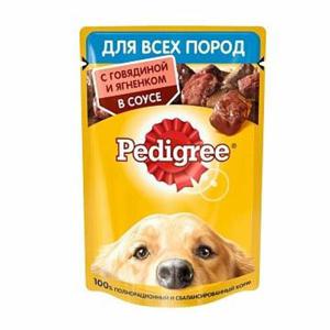 Корм Pedigree для взрослых собак 85гр с говядиной и ягненком в соусе