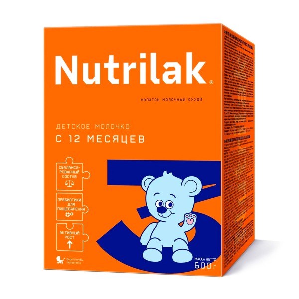 Напиток молочный сухой Nutrilak-3 Детское молочко 600г с 12ти месяцев