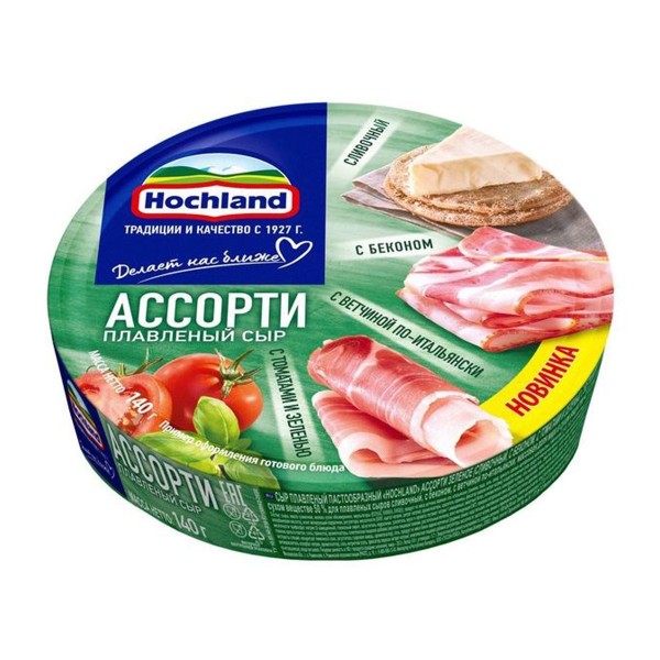 Сыр плавленый 45-50% Hochland 140г ассорти зеленое БЗМЖ