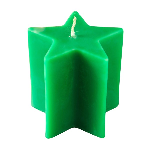 Свеча Большая звезда 75х75х75мм зеленая Сима-Ленд