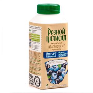 Йогурт питьевой Резной палисад 2,5% 330гр с черной смородиной и голубикой БЗМЖ