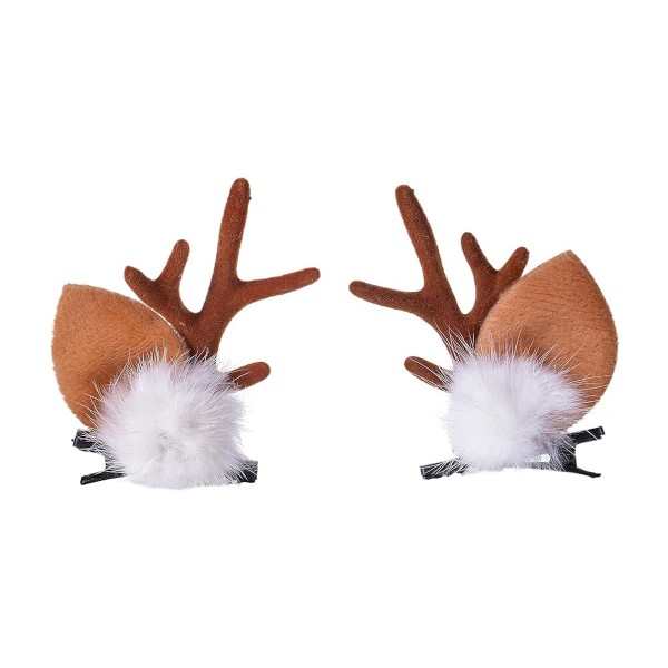 Аксессуар Оленьи рожки новогодний на зажимах 2шт