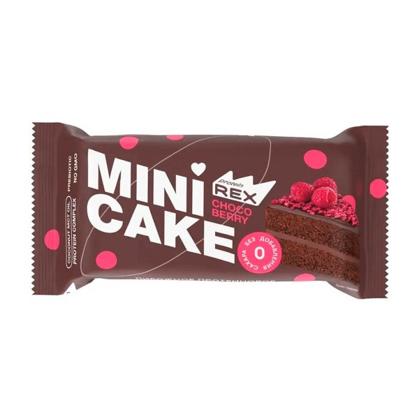 Мини-тортик Protein rex протеиновый 40г шоколадный с малиной