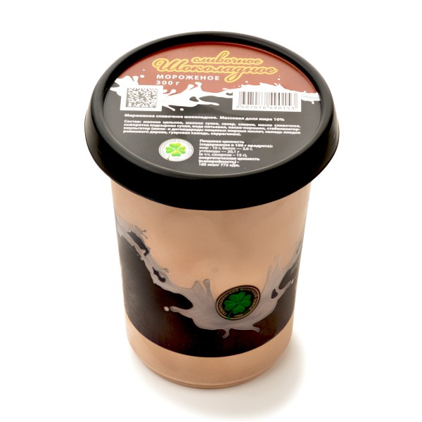 Мороженое сливочное шоколадное Северодвинск-молоко 300г БЗМЖ