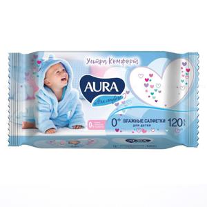 Салфетки влажные для детей Aura Ultra comfort 120шт