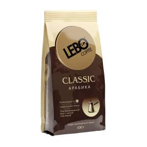 Кофе молотый Lebo classic арабика для турки 100г пакет