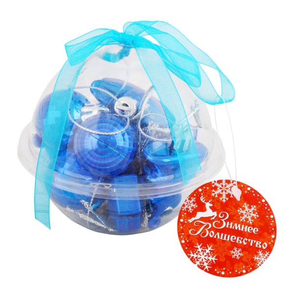 Набор елочных украшений Санда 10штук Зимнее волшебство синий