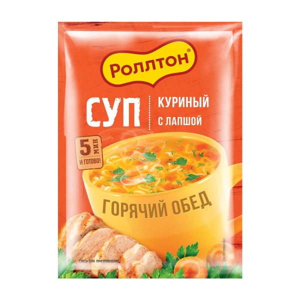Суп быстрого приготовления Куриный с лапшой Роллтон 21г