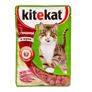Корм для кошек Kitekat 85гр с говядиной в соусе