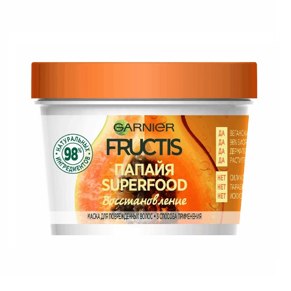 Маска для волос Fructis 3в1 390мл папайя