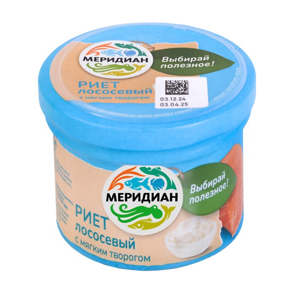 Риет из лосося Меридиан 100г с мягким творогом
