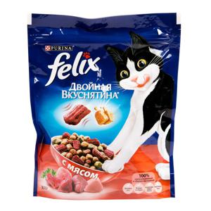 Корм для кошек Двойная вкуснятина Felix 300гр с мясом