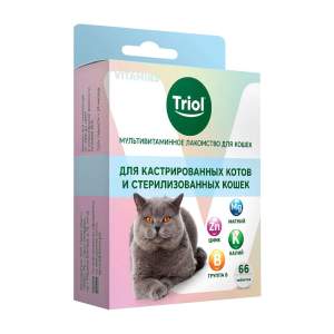 Лакомство Triol Мультивитаминное для кастрированных котов и стерилизованных кошек 33г