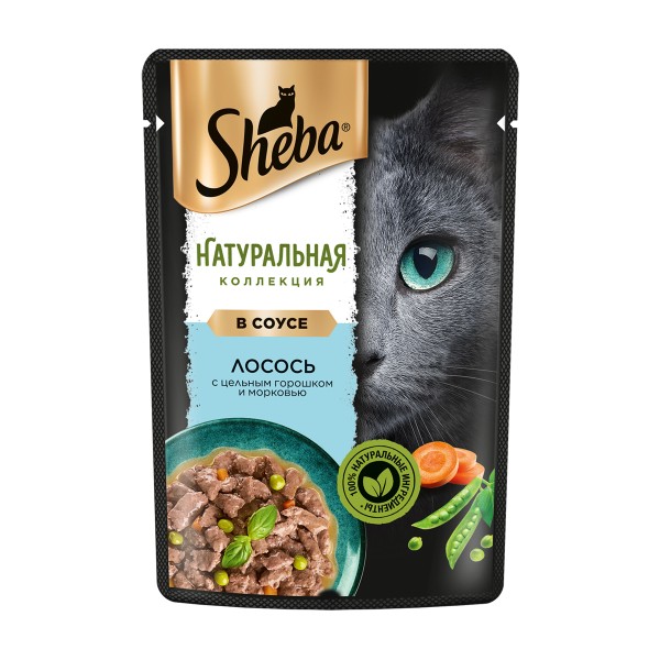 Корм для кошек Sheba Натуральная коллекция 75г лосось и горох