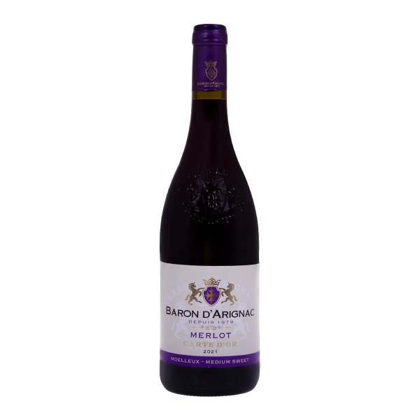 Вино красное полусладкое Baron D’Arignac Carte D’Or Merlot 12% 0,75л