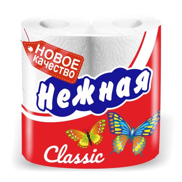 Бумага туалетная Нежная Классик 4шт