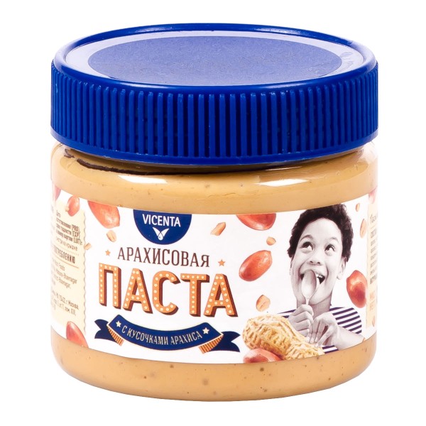 Паста арахисовая Vicenta 250гр с кусочками арахиса
