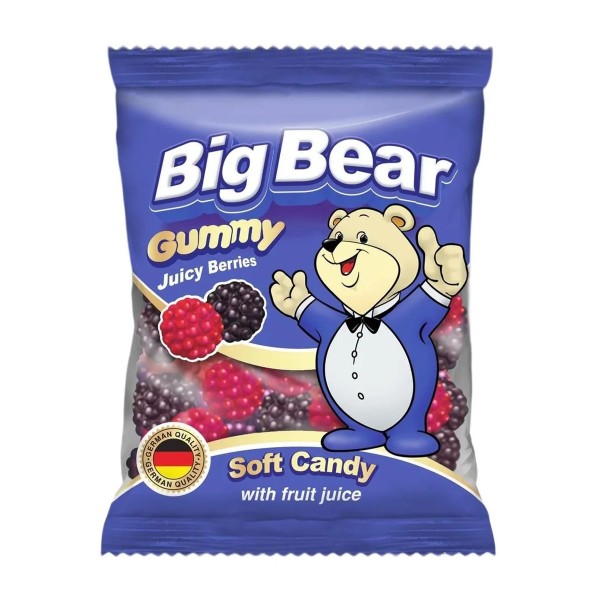 Жевательный мармелад Сочные ягоды с фруктовым соком Big Bear 80г