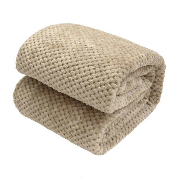 Плед Вафля велсофт 200х220см ND Play бежевый