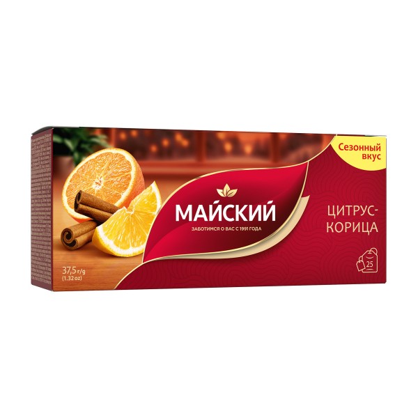 Чай Майский цитрус-корица черный 25пакетиков