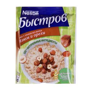 Каша Быстров prebio1 5 злаков Nestle 40г с изюмом и орехами