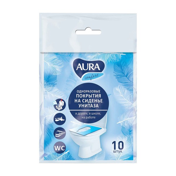 Покрытие на унитаз одноразовое Aura Comfort 10шт