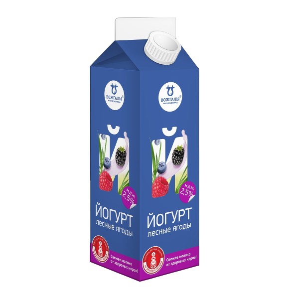 Йогурт питьевой 2,5% Вожгалы 500г лесные ягоды БЗМЖ