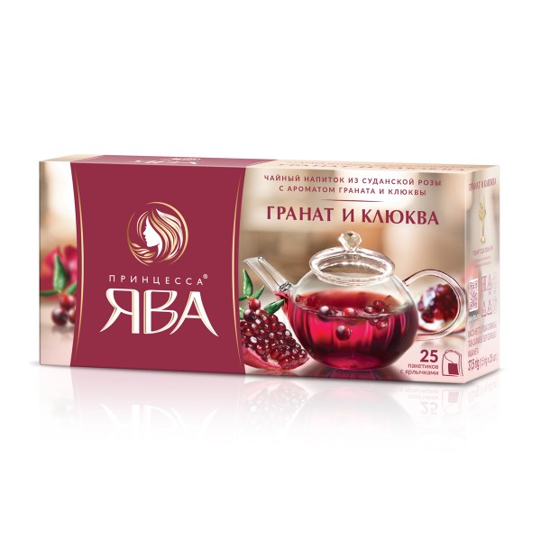 Напиток чайный Принцесса Ява гранат и клюква 25пак