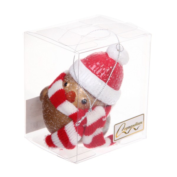 Игрушка елочная Милая птичка 9х6х9см Серпантин