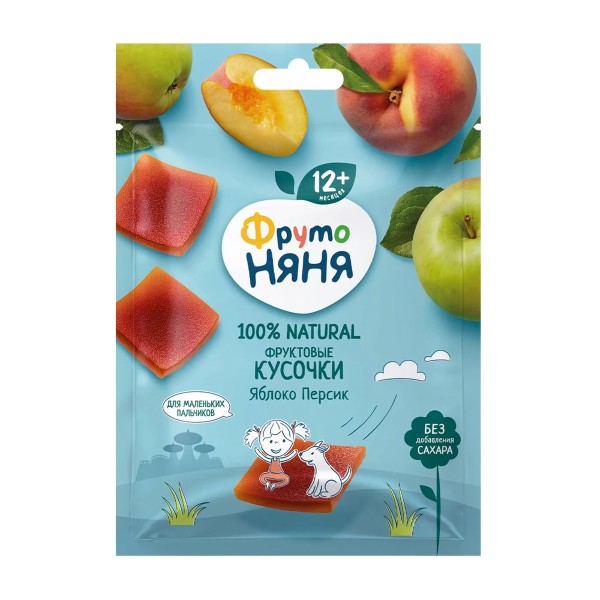 Десерт детский Фруктовые кусочки ФрутоНяня 56г яблоко персик
