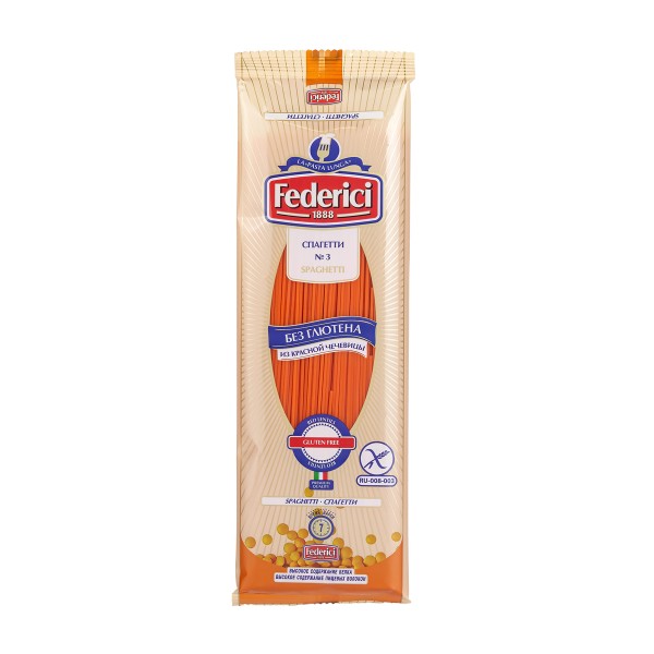 Макароны Federici спагетти из красной чечевицы без глютена 250г
