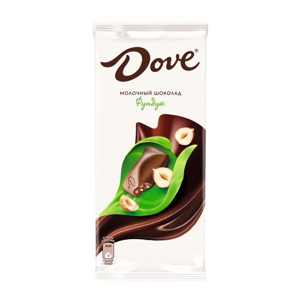 Шоколад молочный Dove 90гр с дробленым фундуком