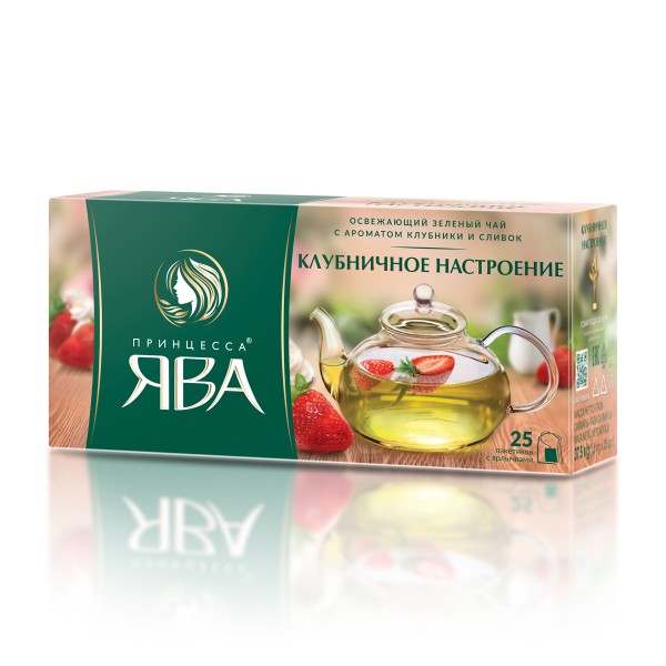 Чай зеленый Принцесса Ява клубничное настроение 25пак