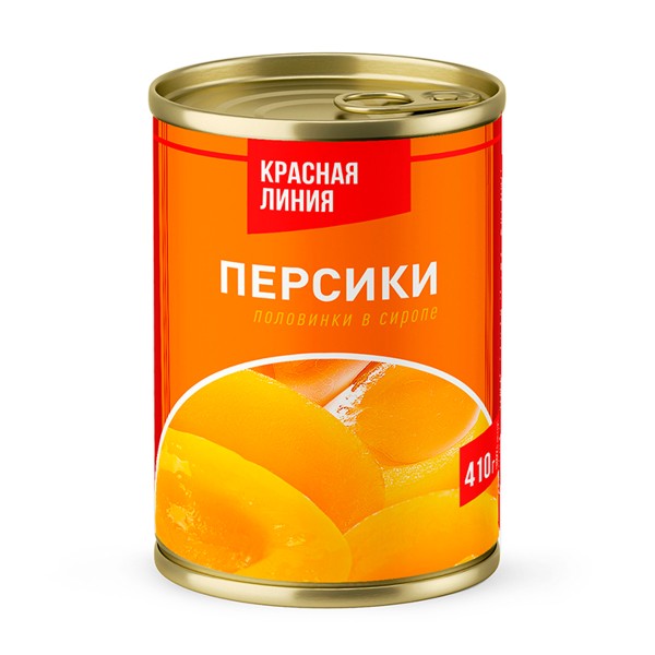 Персики половинки Красная Линия 410г
