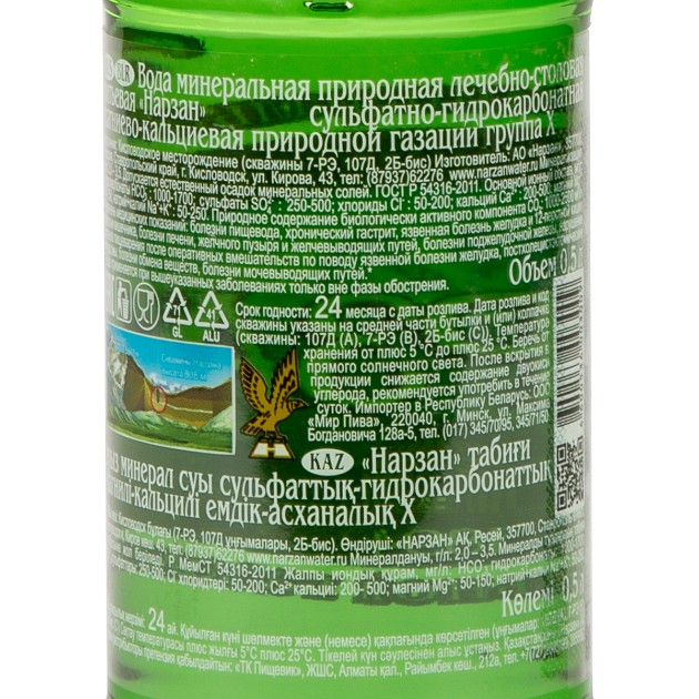 Природная вода гост. Нарзан 0,5. Питьевая вода Нарзан. Минеральная вода Нарзан натуральная газированная 0,5 л. Этикетка минеральной воды Нарзан.