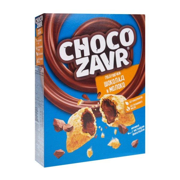 Сухой завтрак Подушечки Chocozavr Kellogg's 220г c шоколадно-молочной начинкой